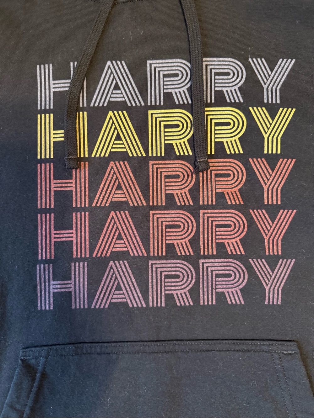 Black Hoodie with Multicolor 'HARRY'  Graphic—Harry Styles M NWOT